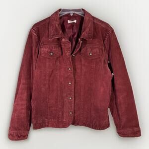 Christopher & Banks Women’s XL Burgundy Maroon Leather Suede Jacket